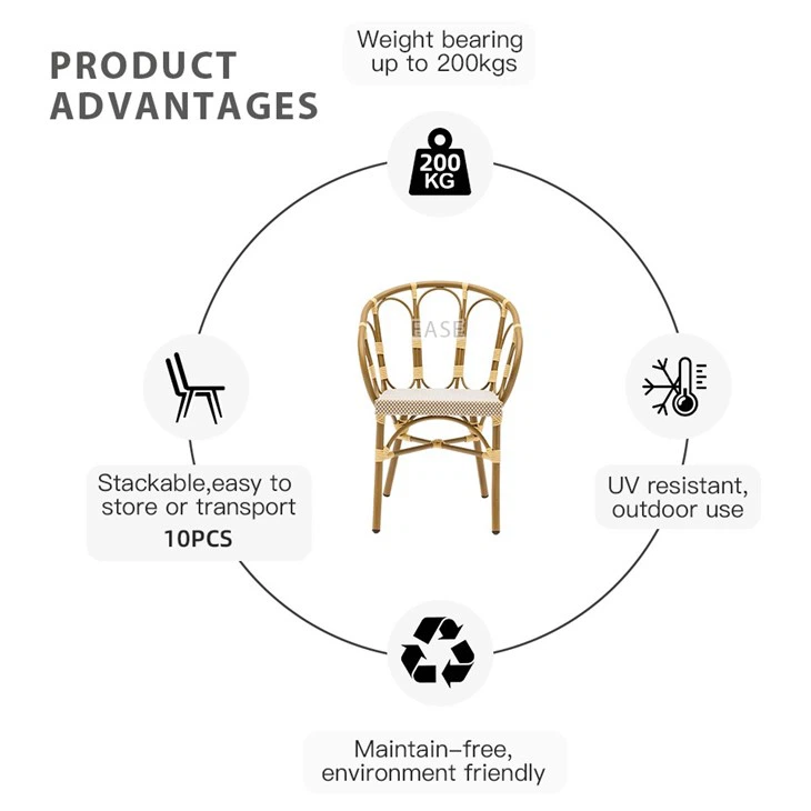 Aluminum Frame Textilene Restaurant Chair