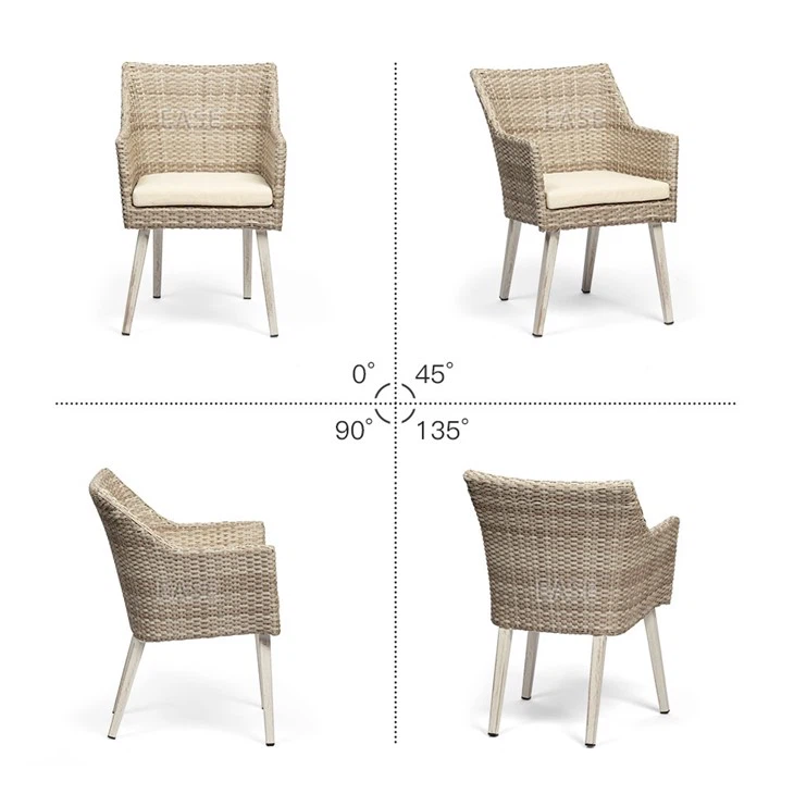 Rattan Wedding White Outdoor French Bistro Chair