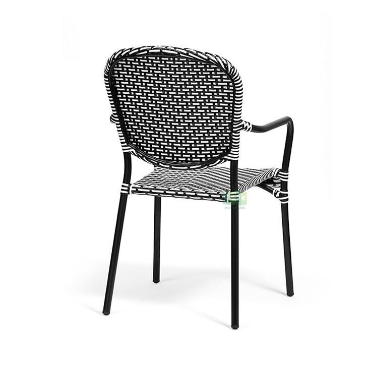 French Bistro Chair Outdoor Dining Chair PE Plastic Rattan Chair